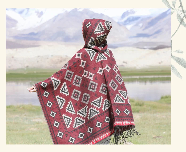 Wild Soul Gypsy Hooded Boho Poncho Cape [Spirit and Rebel]   