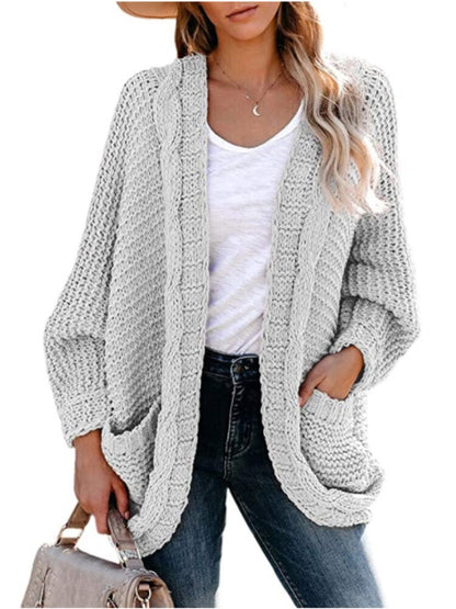 Cozy Boho Chic Batwing Cardigan [Spirit and Rebel] Light Grey S 