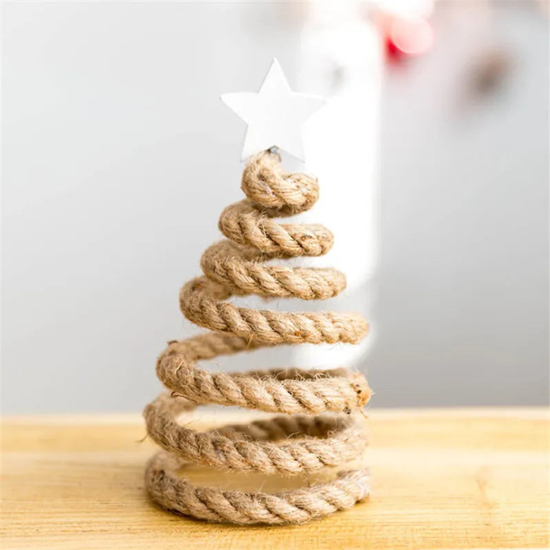 Small Wooden Christmas Tree Boho Holiday Decor [Spirit and Rebel] Khaki  