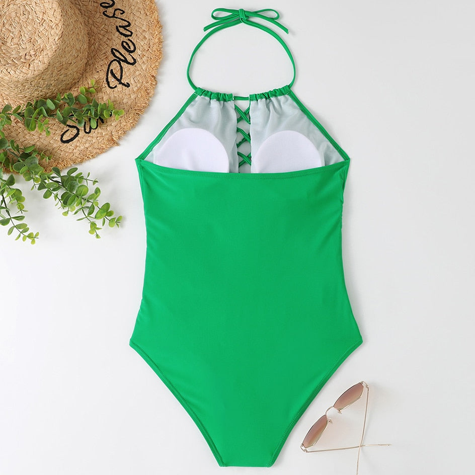 Gorgeous DD+ Halter One Piece Swimsuit Sunset and Swim