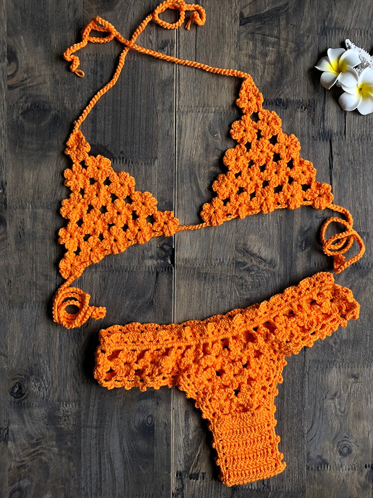 Boho Fantasy Crochet Bikini [Spirit and Rebel] Orange S 