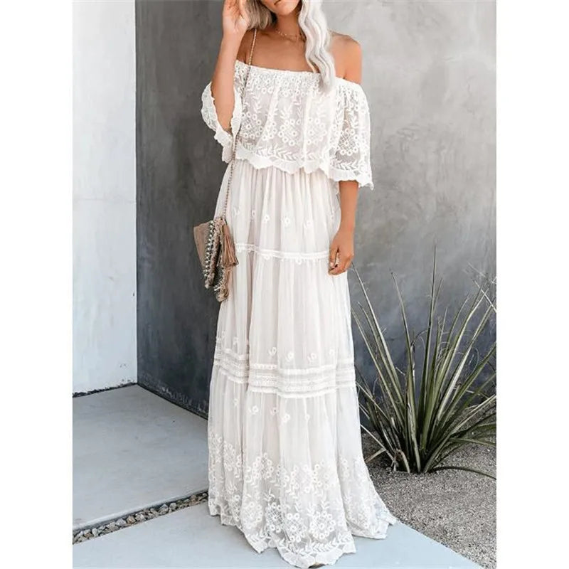 Enchantress Bohemian Breeze Lace Gown [Spirit and Rebel] White S 