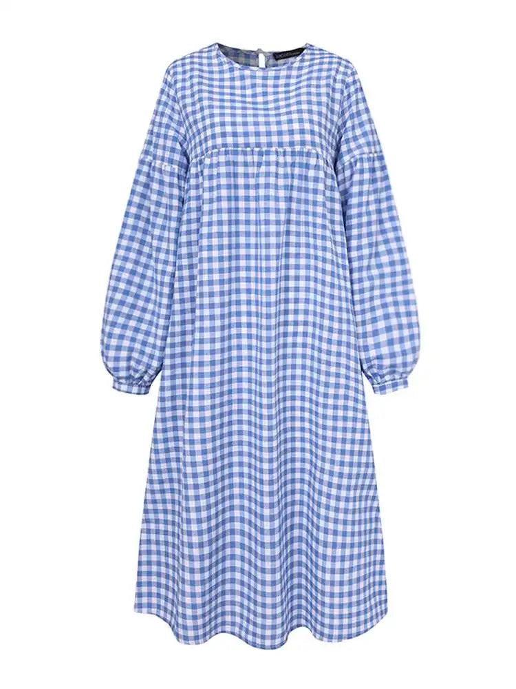 Plaid Breeze Dream Plus Size Boho Dress [Spirit and Rebel]   