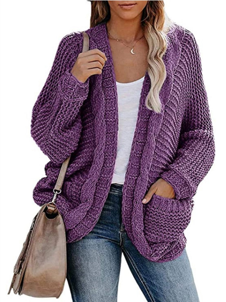 Cozy Boho Chic Batwing Cardigan [Spirit and Rebel] Purple S 