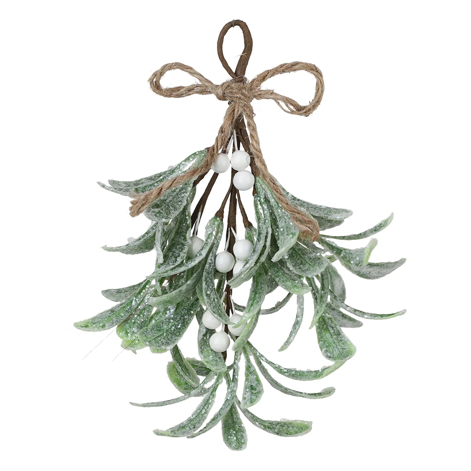 Artificial Hanging Christmas Mistletoe Decor [Spirit and Rebel] White  