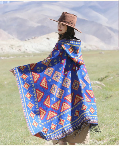 Wild Soul Gypsy Hooded Boho Poncho Cape [Spirit and Rebel]   