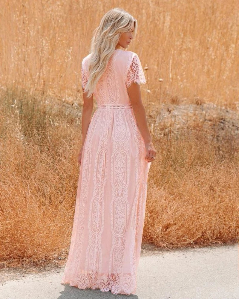 Enchanted Pink Lace Boho Dress [Spirit and Rebel]   