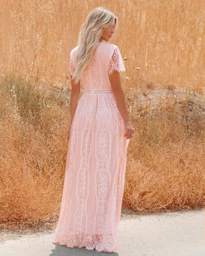 Enchanted Pink Lace Boho Dress [Spirit and Rebel]   