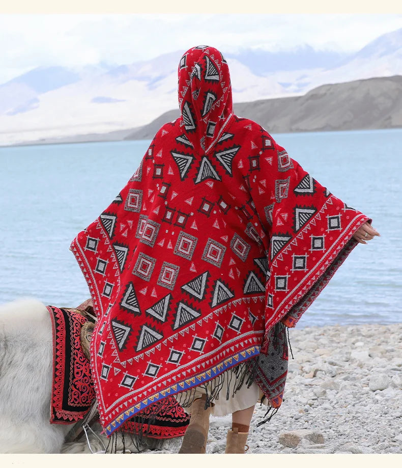 Wild Soul Gypsy Hooded Boho Poncho Cape [Spirit and Rebel]   