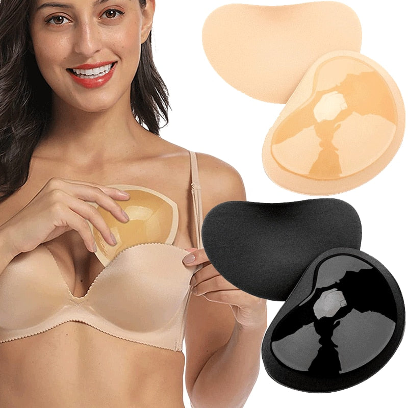 Bikini Chest Pads Push Up Set [Spirit and Rebel] Skin Colored & Black - 4pcs One Size