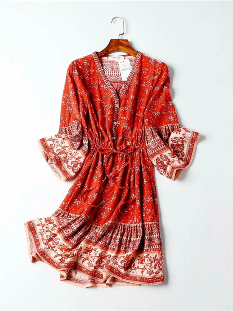 Endless Summer Nights Floral Boho Mini Dress [Spirit and Rebel]   