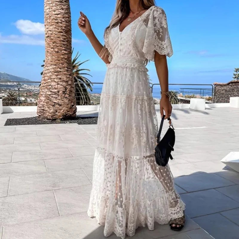 Embroidered Dream Lace Maxi Dress [Spirit and Rebel]   