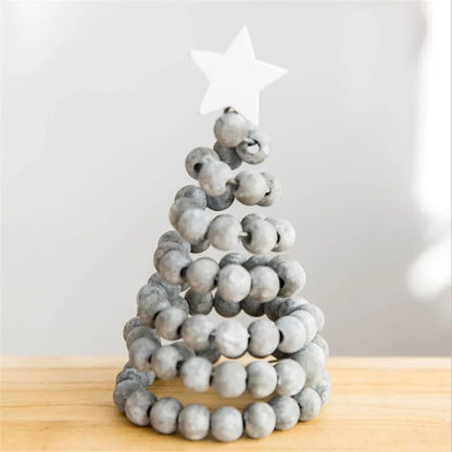 Small Wooden Christmas Tree Boho Holiday Decor [Spirit and Rebel] Gray  