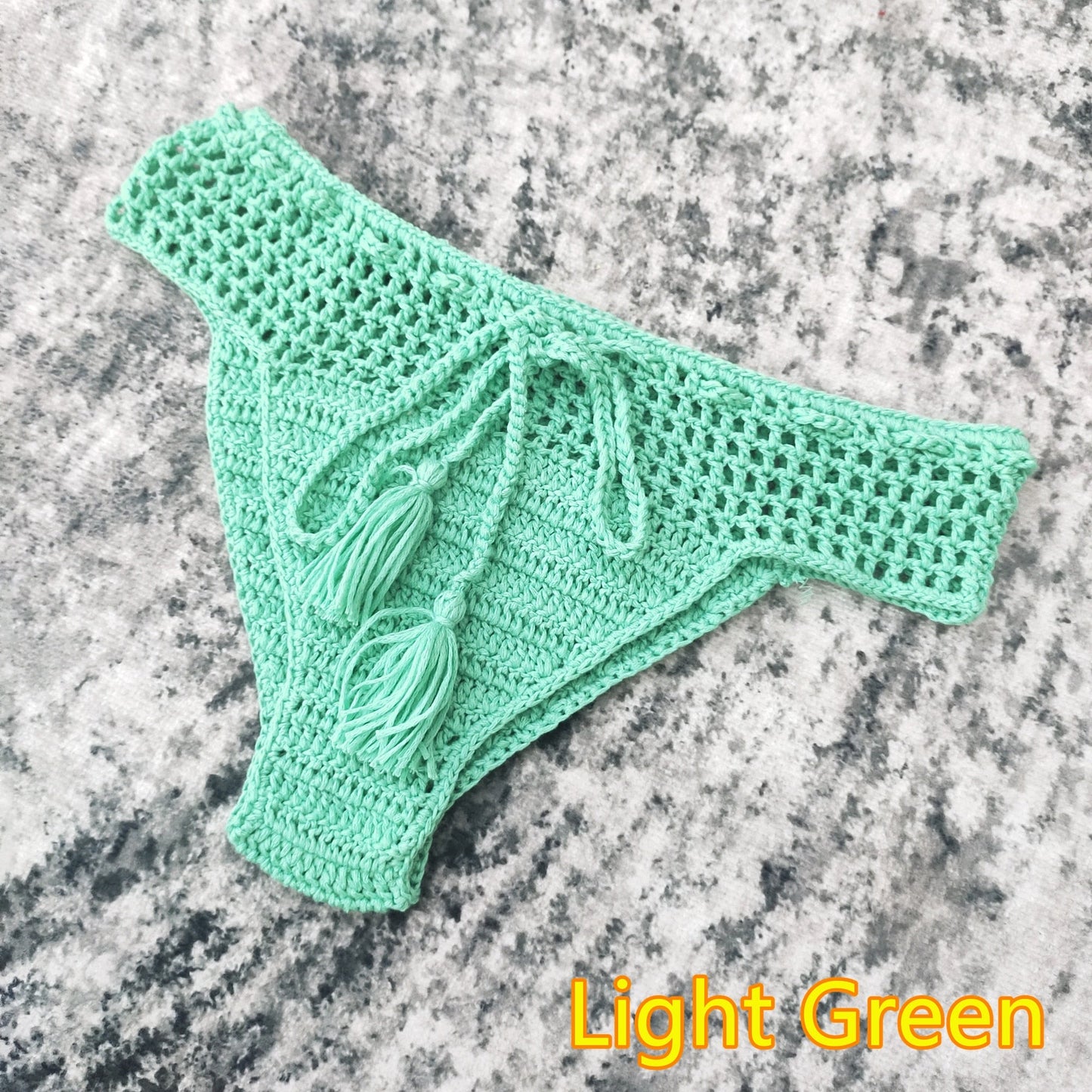 Handmade Tassel Crochet Bikini Bottoms [Spirit and Rebel] Green S