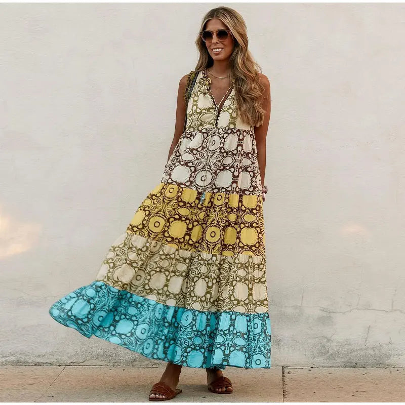 Sunset Serenity Bohemian Maxi Dress [Spirit and Rebel]   