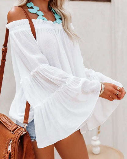 Spirit and Rebel Stunning Off Shoulder Long Sleeve Blouse [Spirit and Rebel]   