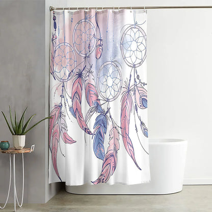 Dreamcatcher Dreamscape Curtain Boho Shower Curtain [Spirit and Rebel] Purple/White 150*180cm 