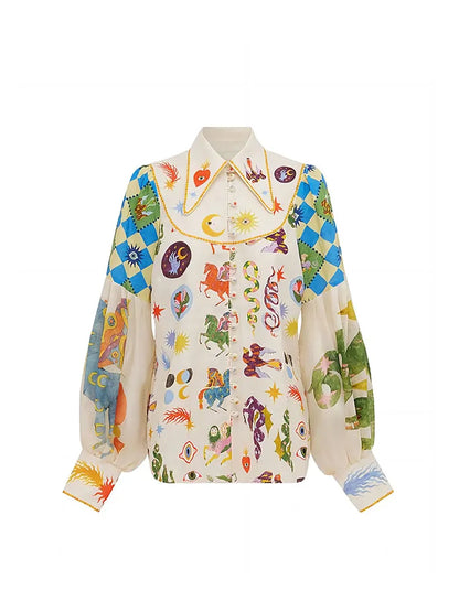 Retro Reverie Colourful Chic Boho Blouse [Spirit and Rebel]   