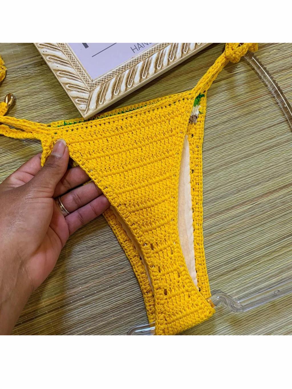 Pineapple Paradise Yellow Crochet Bikini [Spirit and Rebel]