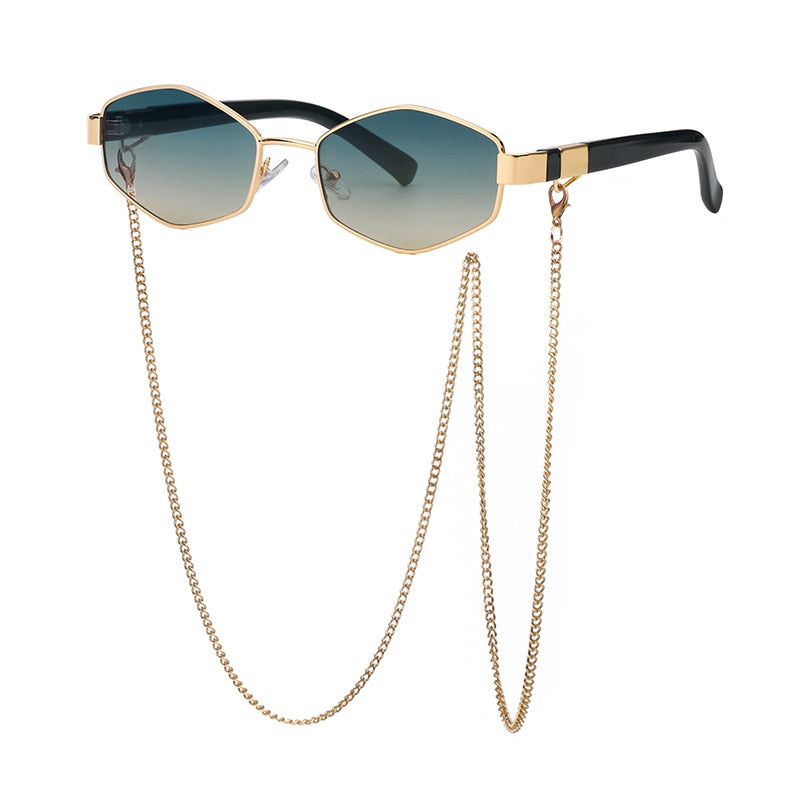 Sunshine Goddess Punk Sunglasses with Chain Sunset and Swim C5 with chain