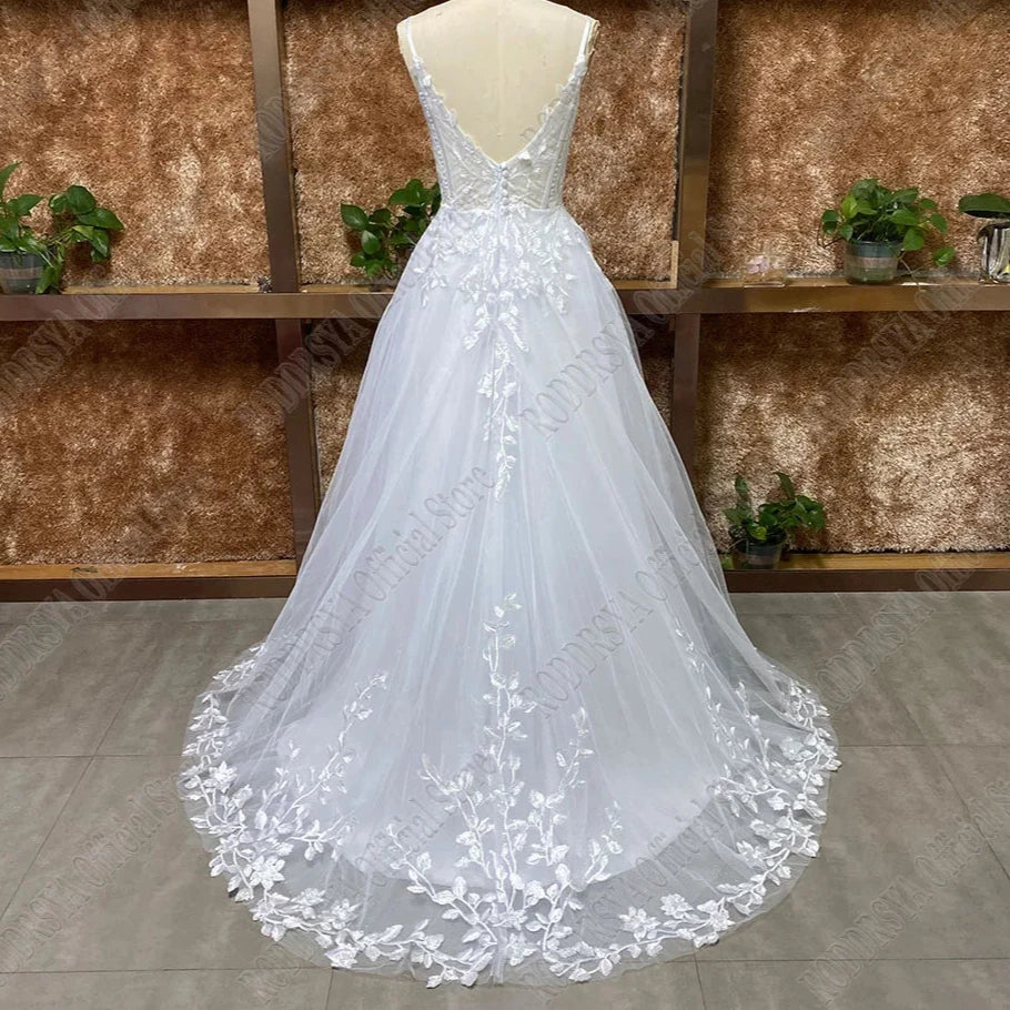 Fairytale Bloom A-Line Boho Wedding Dress [Spirit and Rebel]   