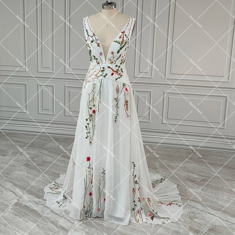 Enchanted Garden Floral Boho Wedding Dress [Spirit and Rebel]   