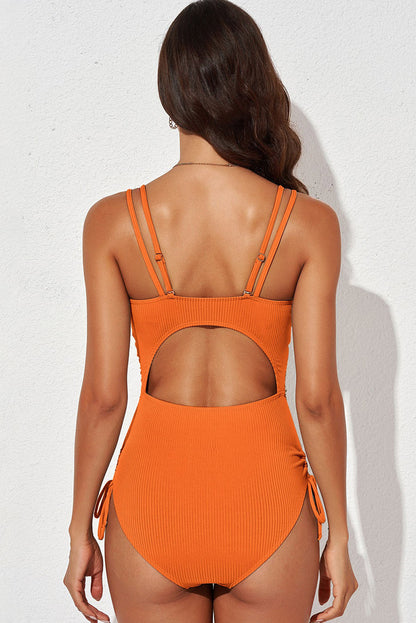 Sunset and Swim Tied Cutout Plunge One-Piece Swimsuit Sunset and Swim