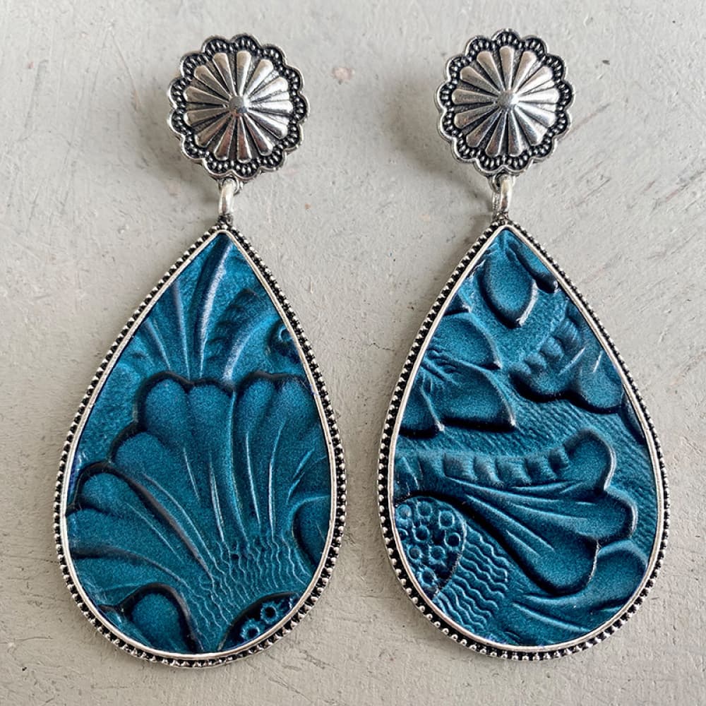 Alloy Teardrop Earrings [Spirit and Rebel] Peacock  Blue One Size 