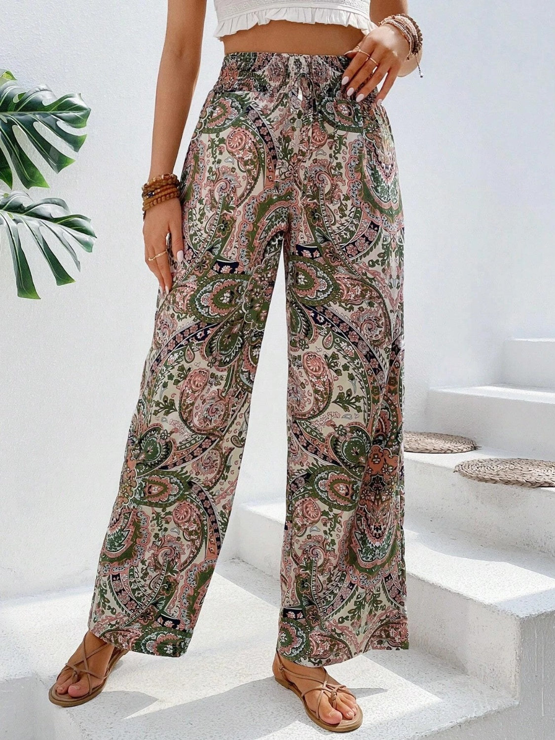 Printed Wide Leg Pants [Spirit and Rebel]   