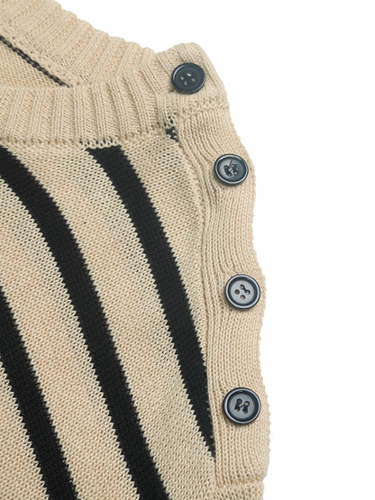 Striped Round Neck Long Sleeve Knit Boho Top - Spirit and Rebel [Spirit and Rebel]   