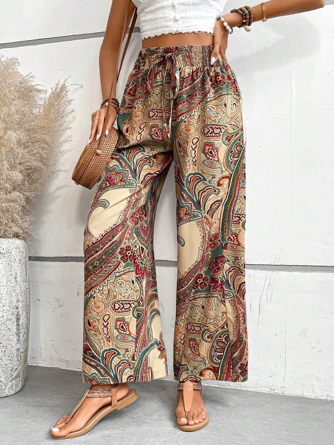 Printed Wide Leg Pants [Spirit and Rebel]   