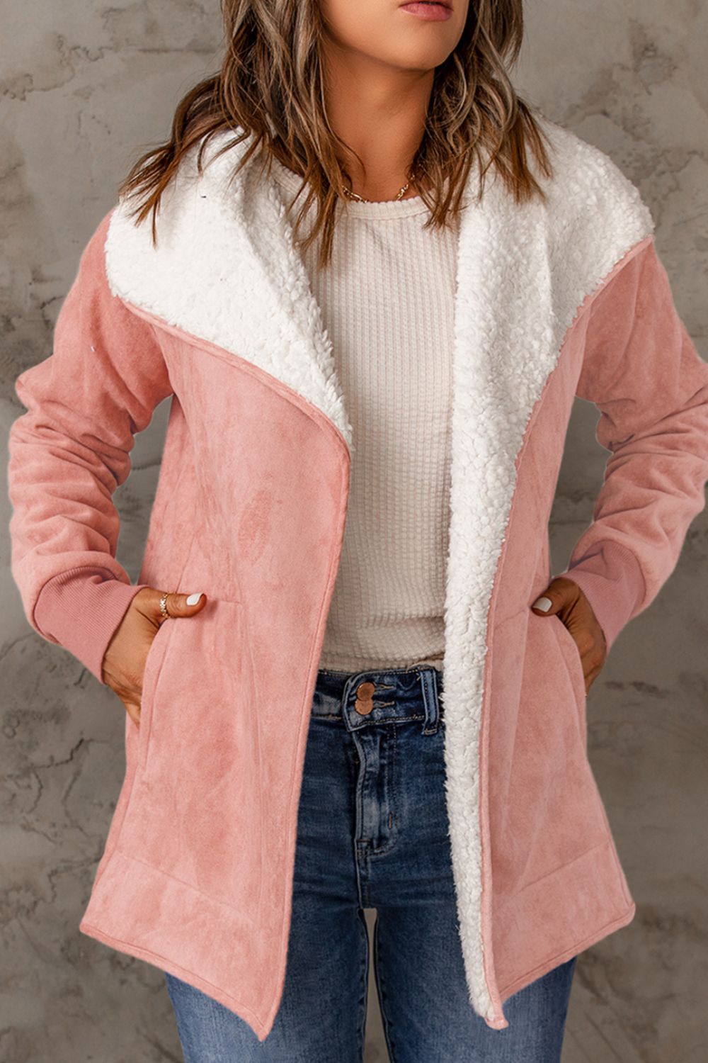 Open Front Long Sleeve Sherpa Jacket [Spirit and Rebel]