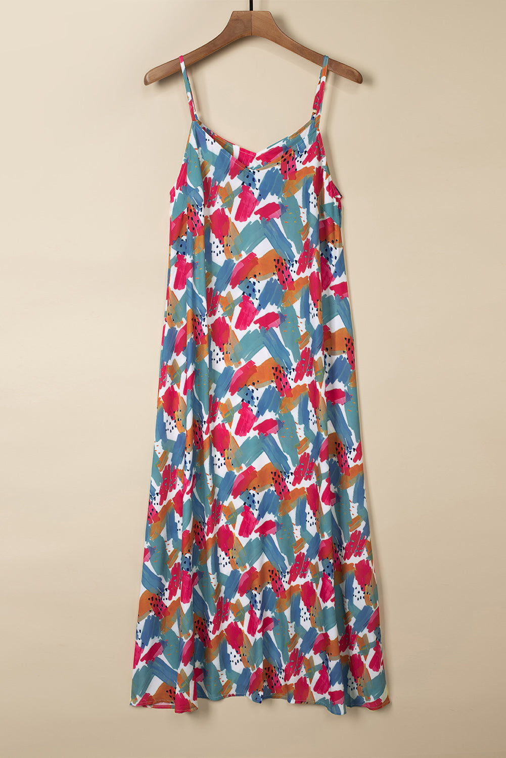 Printed V-Neck Spaghetti Strap Boho Dress [Spirit and Rebel]   