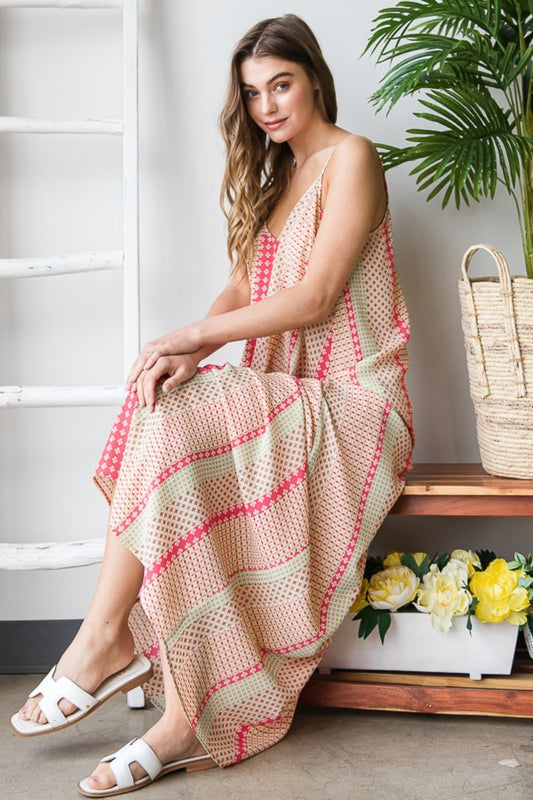 Heimish Printed Maxi Boho Cami Boho Dress with Pockets - Spirit and Rebel [Spirit and Rebel] Multi S 