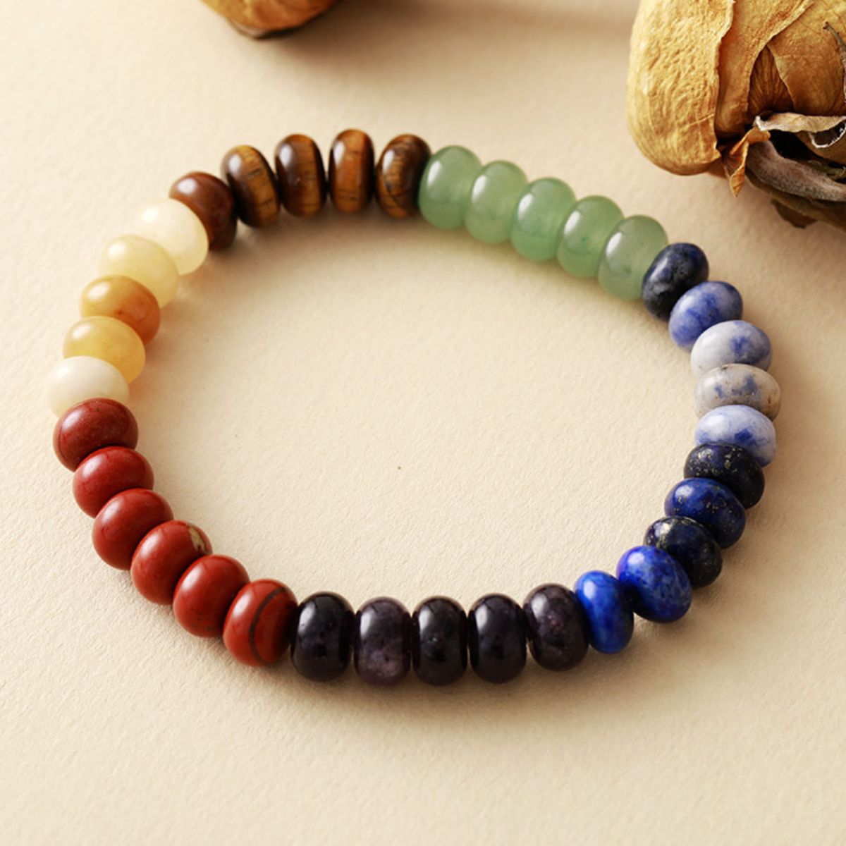 Contrast Natural Stone Bead Boho Bracelet - Spirit and Rebel [Spirit and Rebel]   