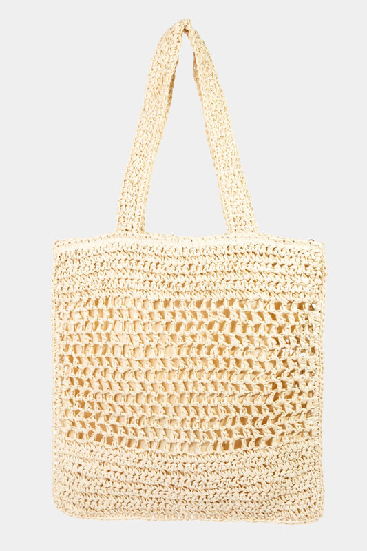 Straw-Paper Crochet Tote Boho Bag - Spirit and Rebel [Spirit and Rebel] IV One Size 