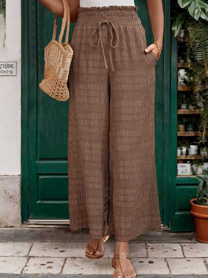 Tied Wide Leg Boho Pants - Spirit and Rebel [Spirit and Rebel]   