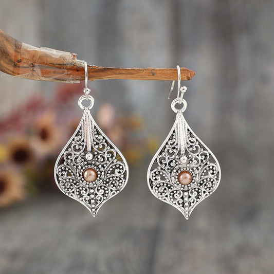 Silver-Plated Cutout Dangle Boho Earrings - Spirit and Rebel [Spirit and Rebel] Silver One Size 