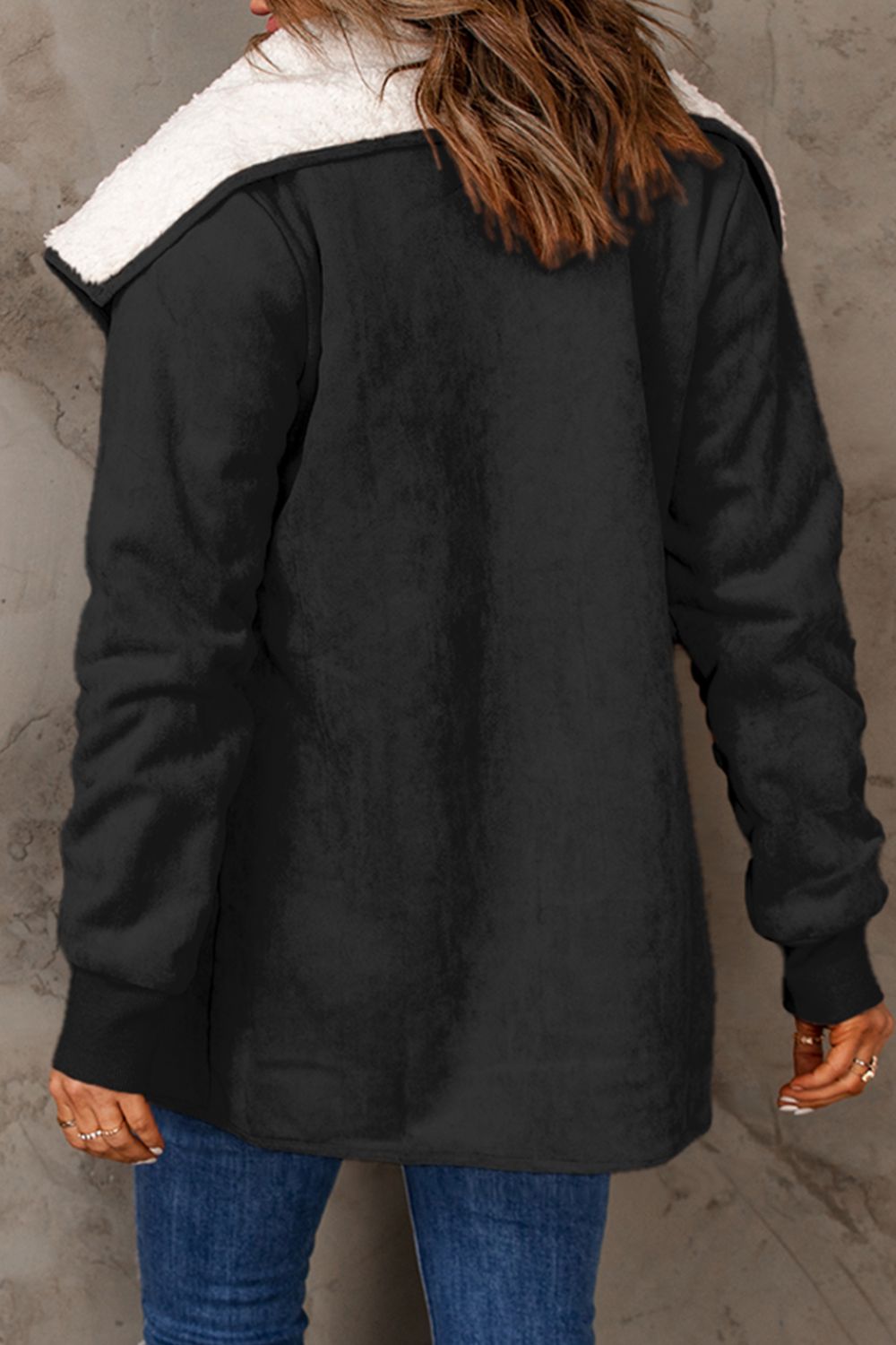 Open Front Long Sleeve Sherpa Jacket [Spirit and Rebel]