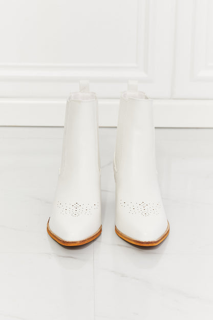 MMShoes Love the Journey Stacked Heel Chelsea Boot in White [Spirit and Rebel]   