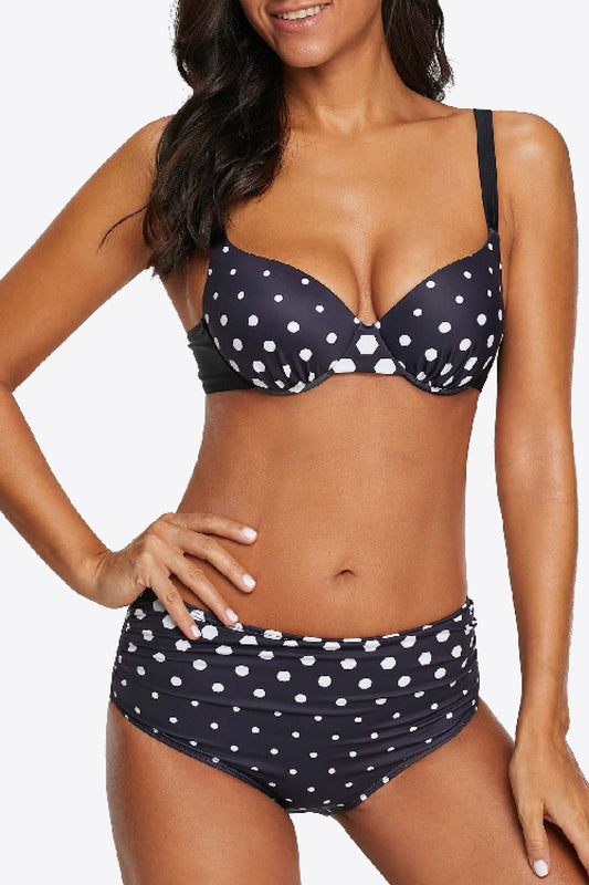 Sunset and Swim Polka Dot Bikini Set Fuller Bust Swimwear Sunset and Swim