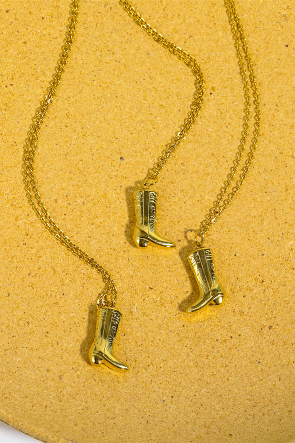 Cowboy Boot Pendant Stainless Steel Necklace [Spirit and Rebel]   