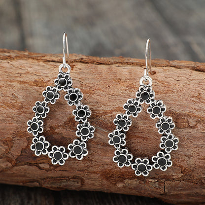 Alloy Flower Teardrop Shape Boho Earrings - Spirit and Rebel [Spirit and Rebel]   