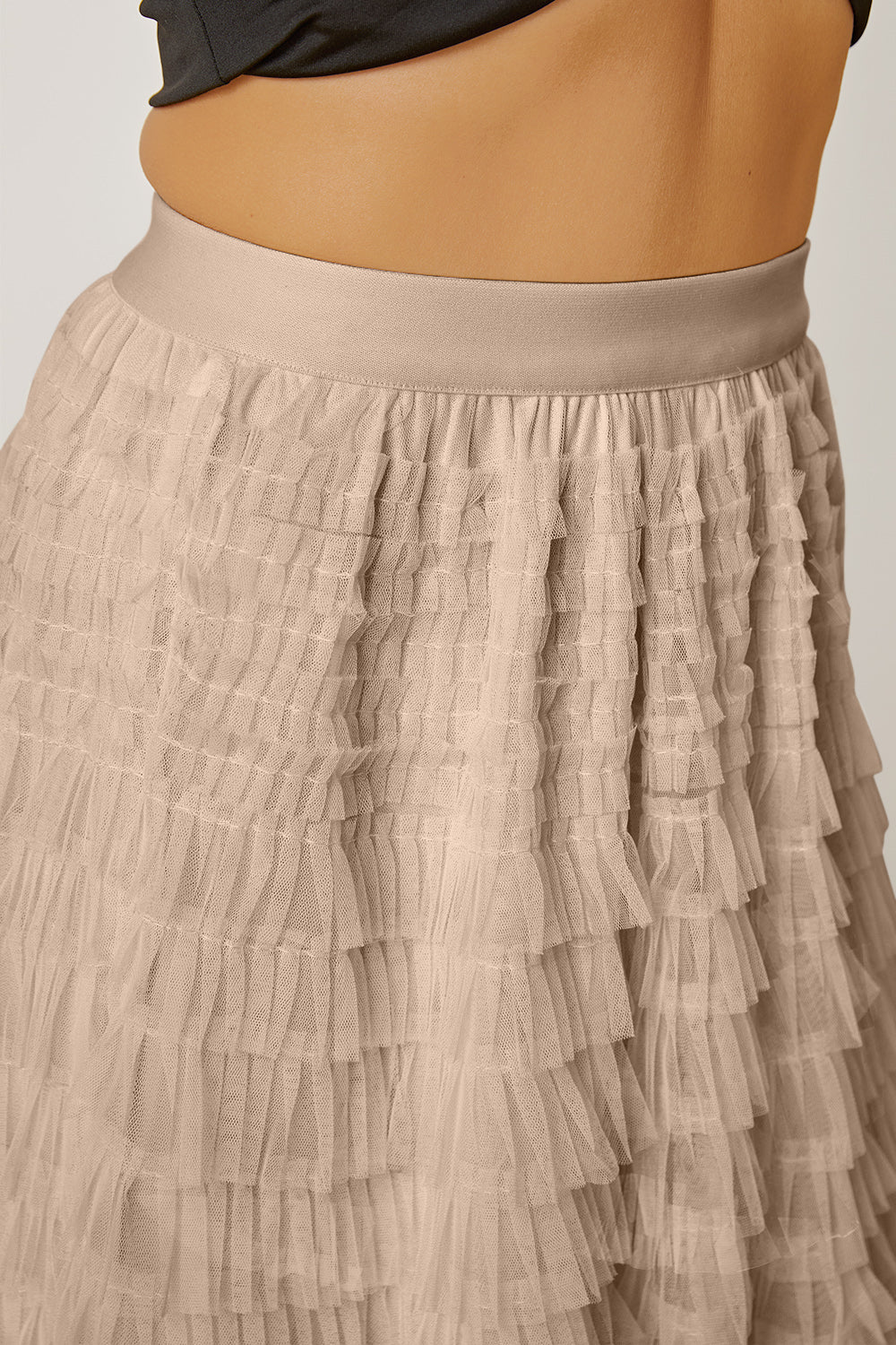 Ruched High Waist Tiered Boho Skirt [Spirit and Rebel]   