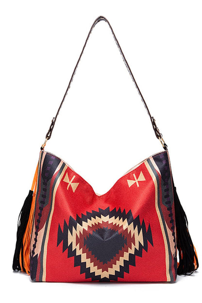 Geometric Canvas Tote Boho Bag - Spirit and Rebel [Spirit and Rebel]   