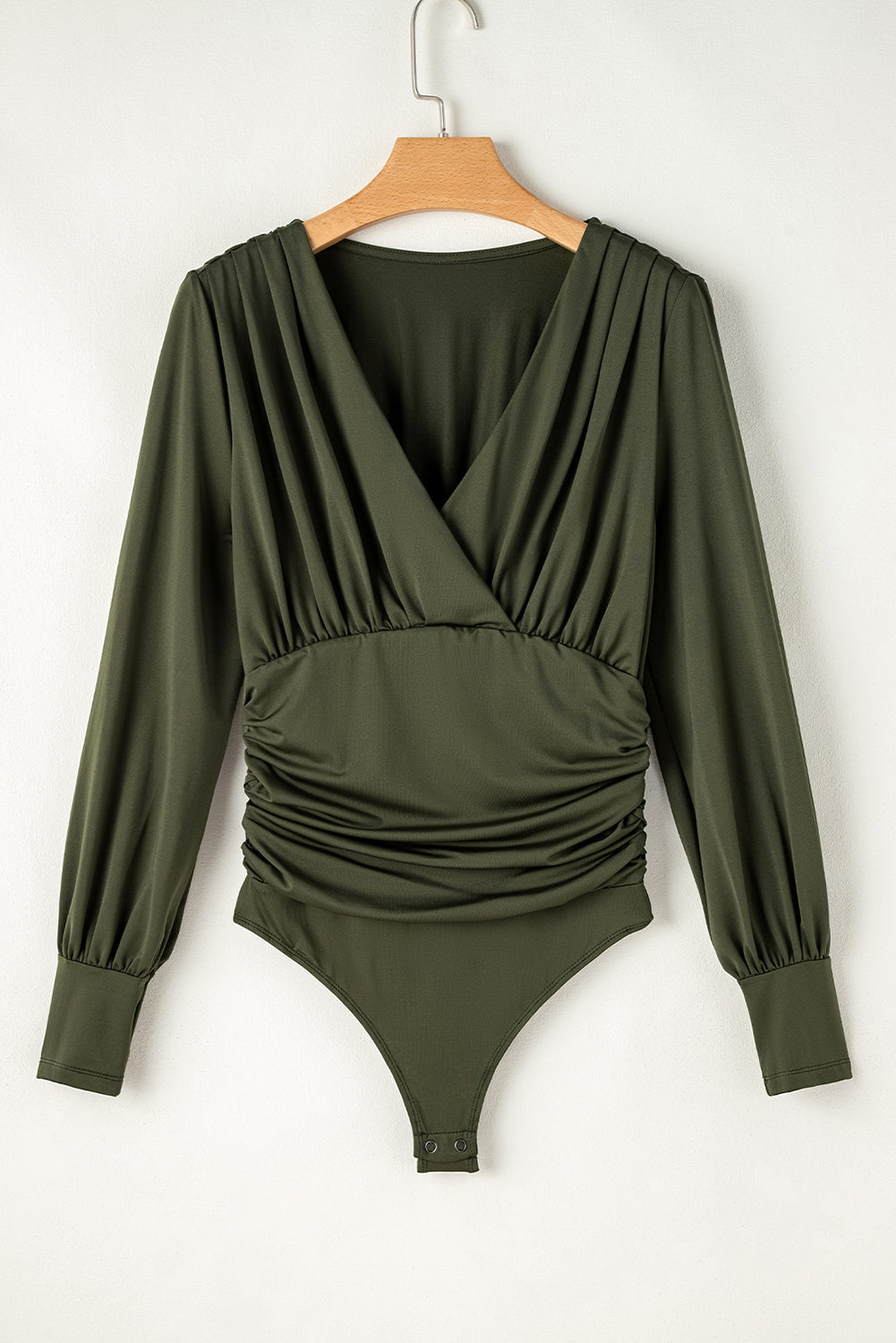 Ruched Surplice Long Sleeve Bodysuit [Spirit and Rebel]