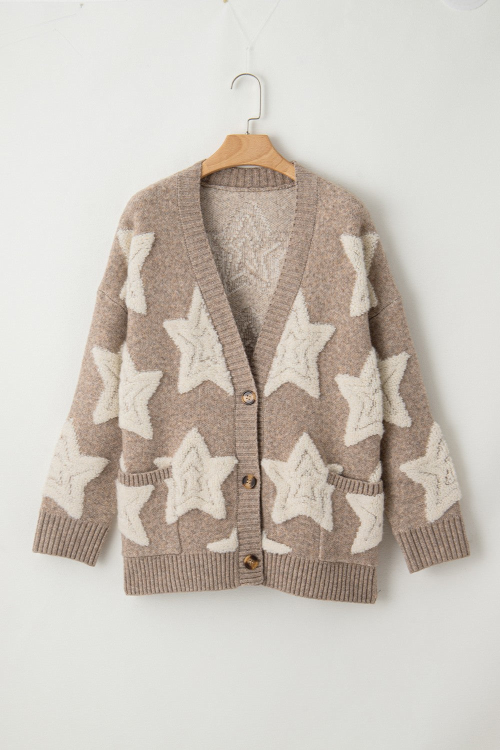 Star Button Up Long Sleeve Boho Cardigan - Spirit and Rebel [Spirit and Rebel]   