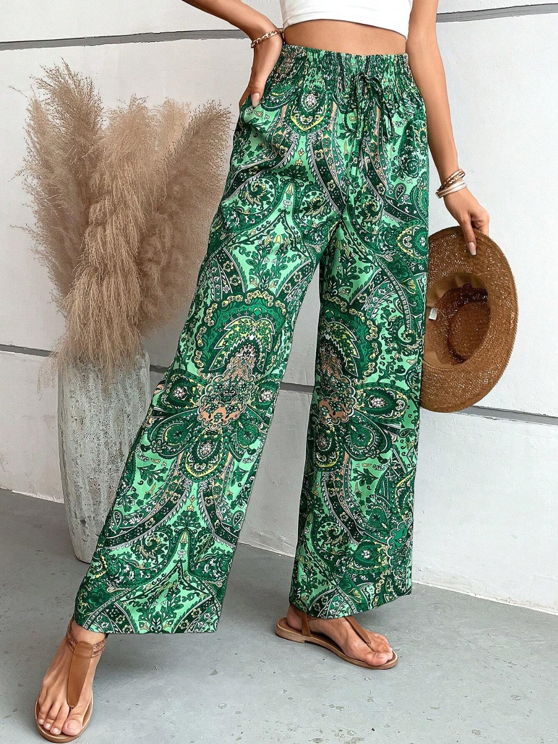 Printed Wide Leg Pants [Spirit and Rebel]   