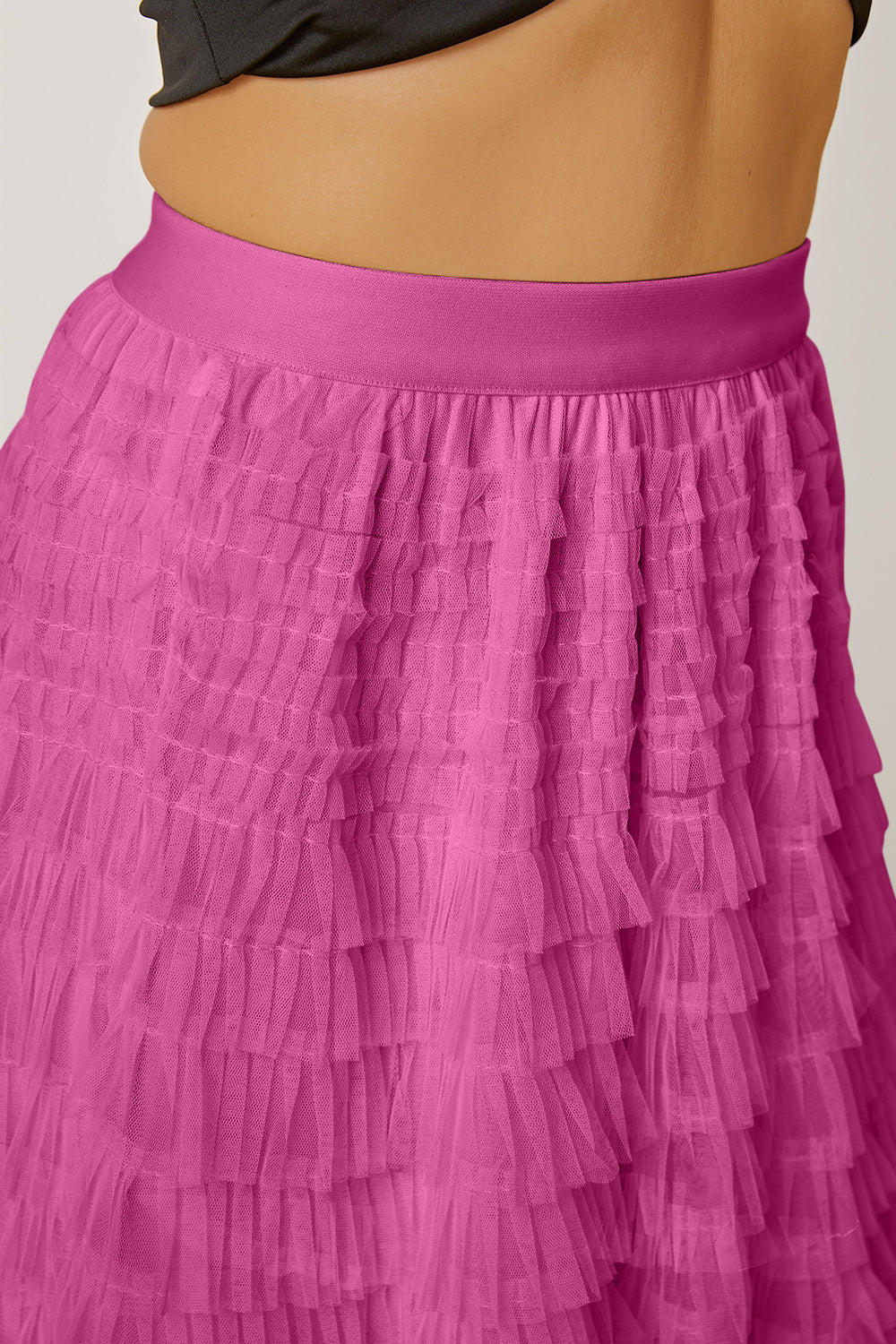 Ruched High Waist Tiered Boho Skirt [Spirit and Rebel]   