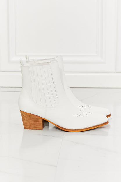 MMShoes Love the Journey Stacked Heel Chelsea Boot in White [Spirit and Rebel]   